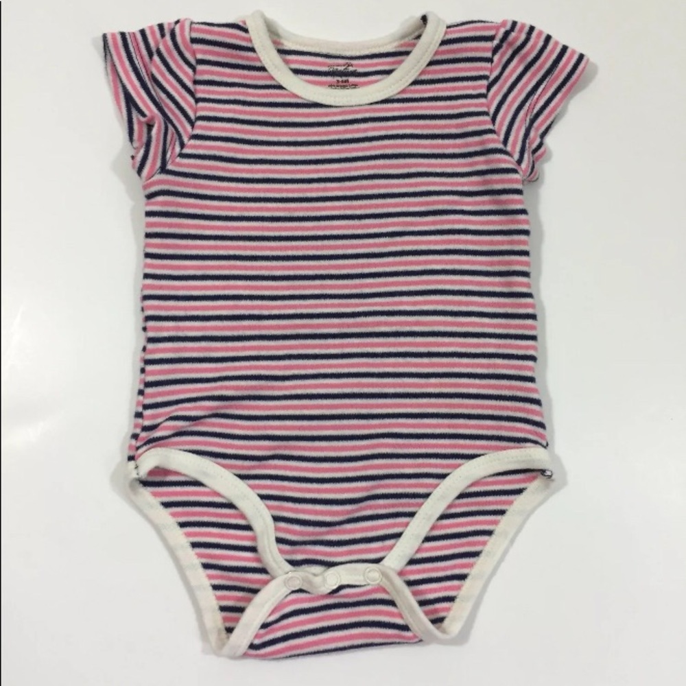Girl’s Organic Cotton Striped Bodysuit 3-6 Months